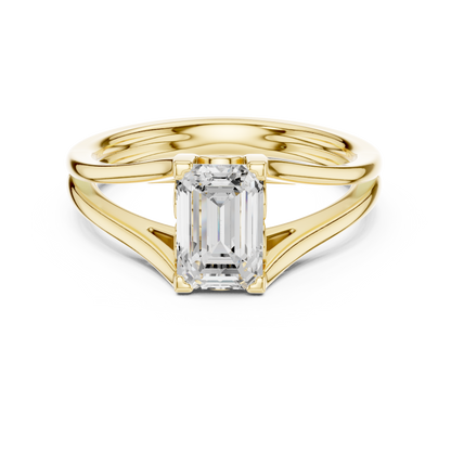 Emerald-Cut Diamond Ring | Split-Shank Engagement or Solitaire