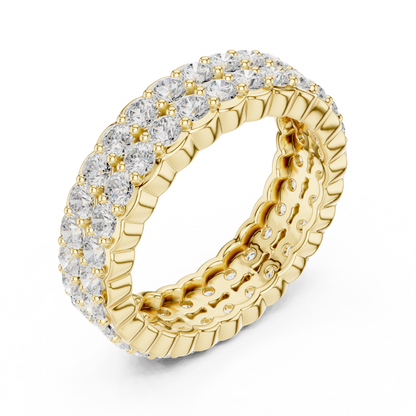 Diamond Pattern Eternity Ring | Alternating Single and Double Diamonds