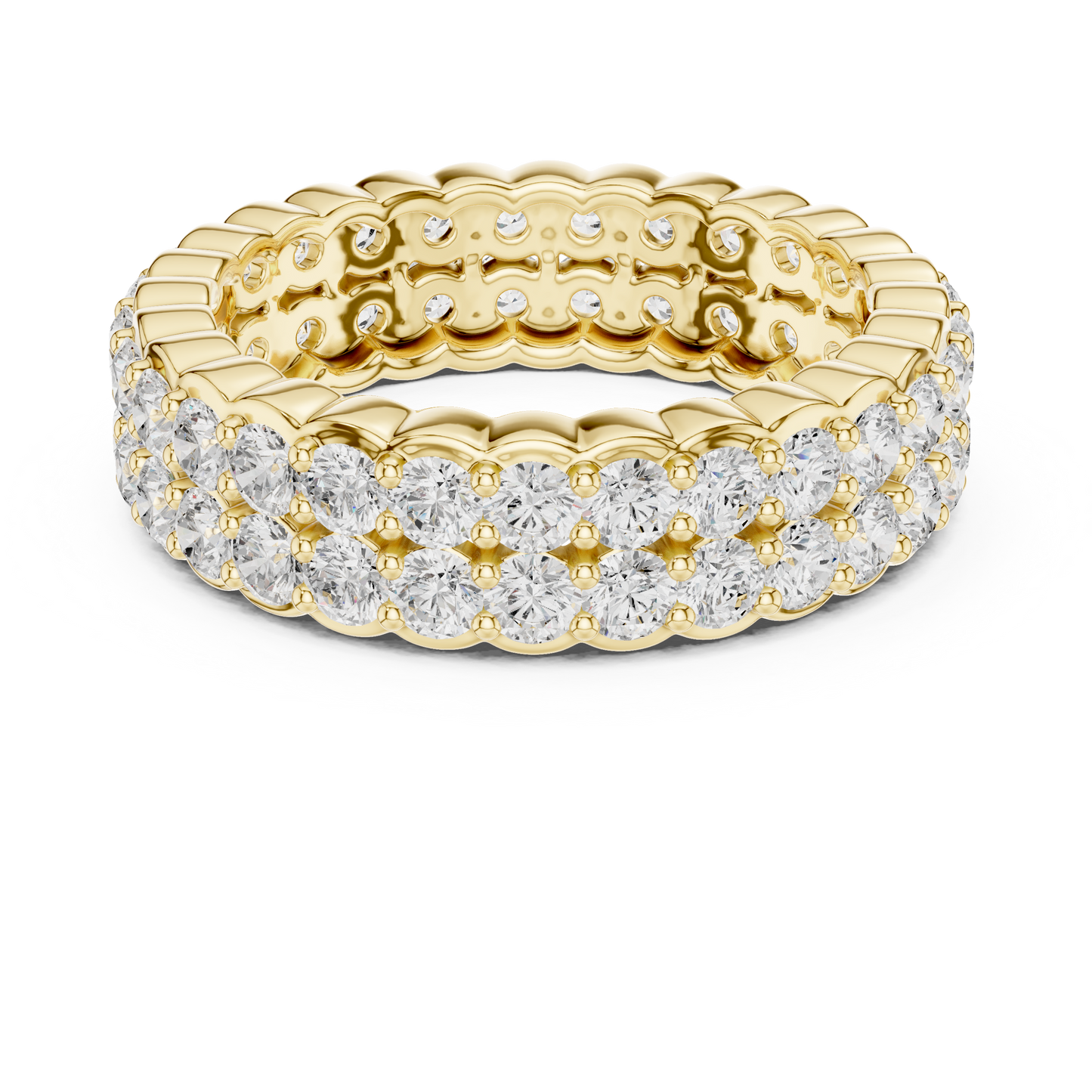 Diamond Pattern Eternity Ring | Alternating Single and Double Diamonds