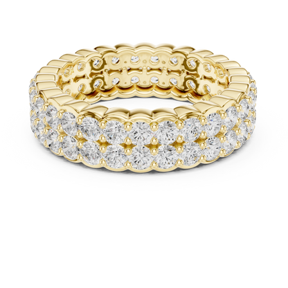 Diamond Pattern Eternity Ring | Alternating Single and Double Diamonds