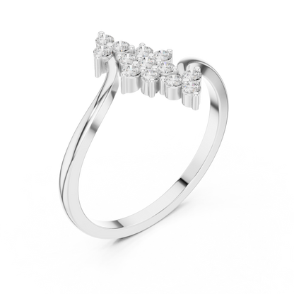 Vighnaharta Lab-Grown Diamond Ring | Sterling Silver Bypass Cluster
