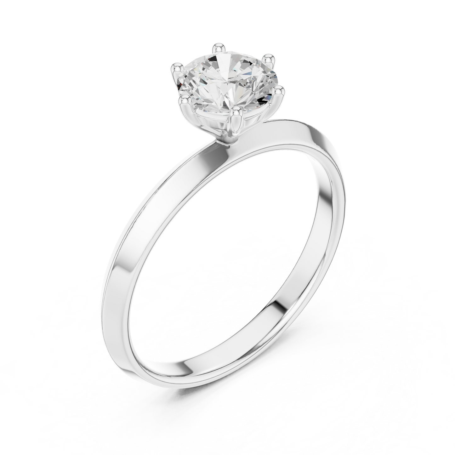 Classic 1ct Round Solitaire Engagement Ring | Six-Prong Setting