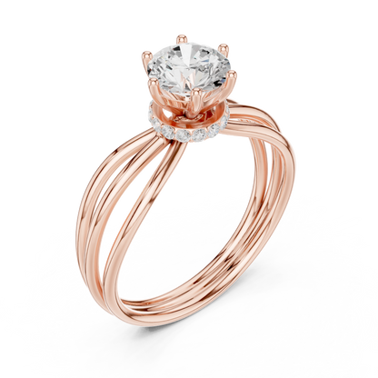 Solitaire Diamond Engagement Ring | Round Brilliant Multi-Band Setting