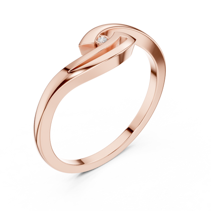 Abstract Bypass Diamond Ring | Modern Crossover Design