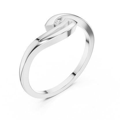 Abstract Bypass Diamond Ring | Modern Crossover Design