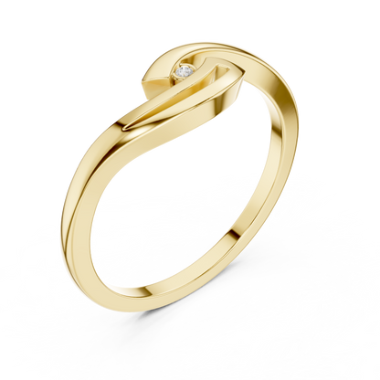 Abstract Bypass Diamond Ring | Modern Crossover Design