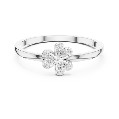 Sterling silver four-leaf clover ring with cubic zirconia

Lucky clover design silver ring for women

Four-leaf clover CZ ring in polished sterling silver