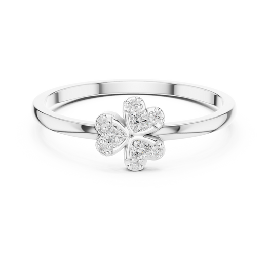 Sterling silver four-leaf clover ring with cubic zirconia

Lucky clover design silver ring for women

Four-leaf clover CZ ring in polished sterling silver