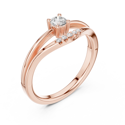 Split-Shank Diamond Engagement Ring | Four-Prong Center Setting