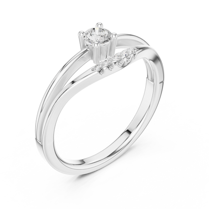 Split-Shank Diamond Engagement Ring | Four-Prong Center Setting