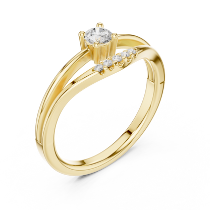 Split-Shank Diamond Engagement Ring | Four-Prong Center Setting