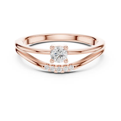 Split-Shank Diamond Engagement Ring | Four-Prong Center Setting