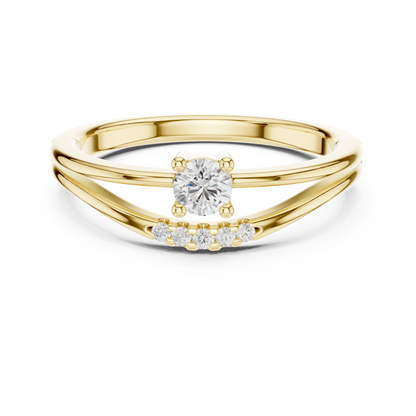 Split-Shank Diamond Engagement Ring | Four-Prong Center Setting