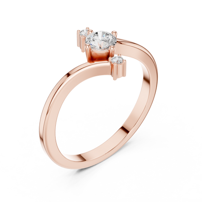 Bypass Three-Stone Diamond Ring | Modern Crossover Setting