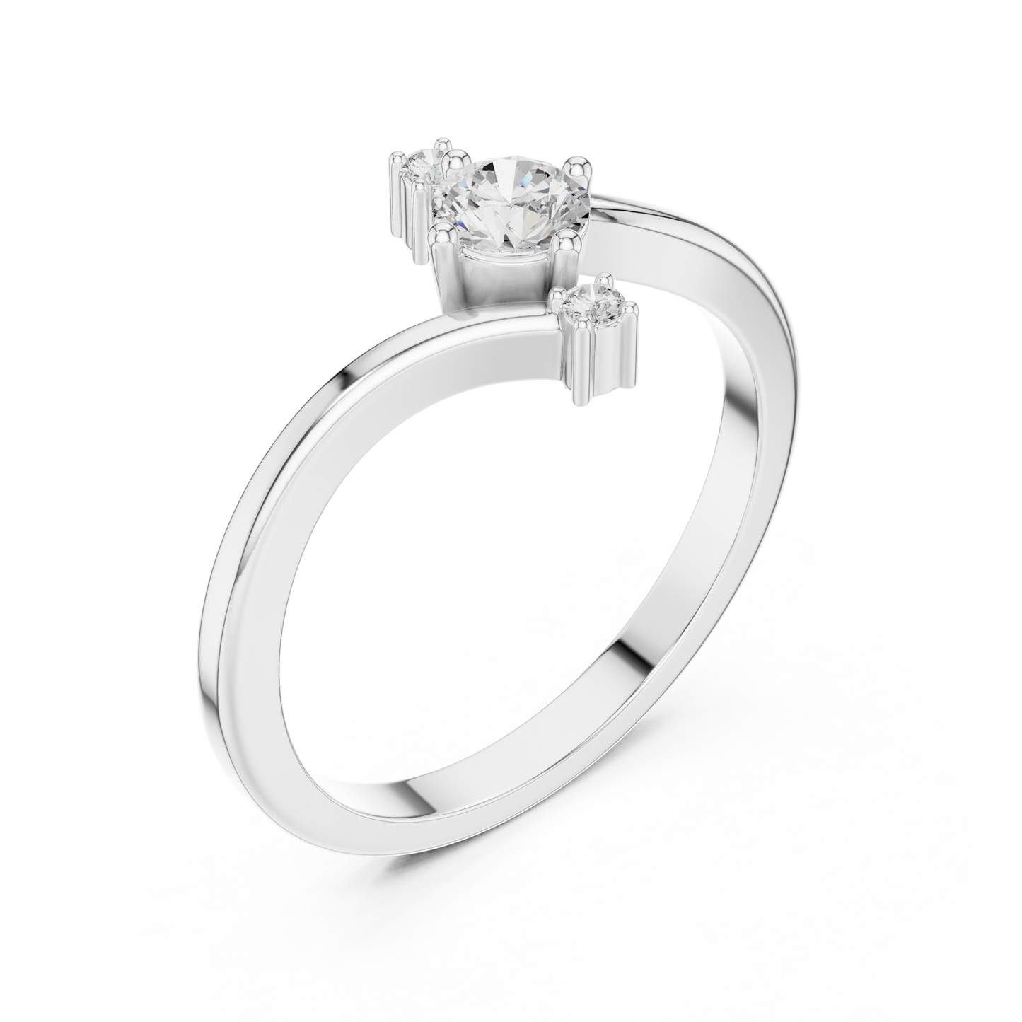 Bypass Three-Stone Diamond Ring | Modern Crossover Setting