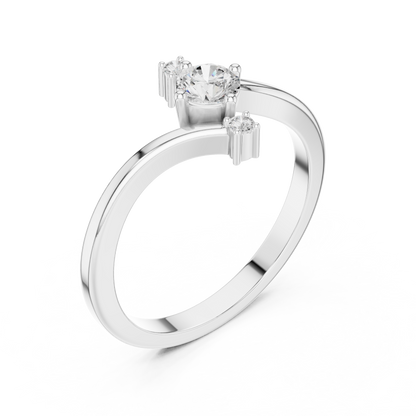 Bypass Three-Stone Diamond Ring | Modern Crossover Setting