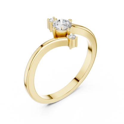 Bypass Three-Stone Diamond Ring | Modern Crossover Setting