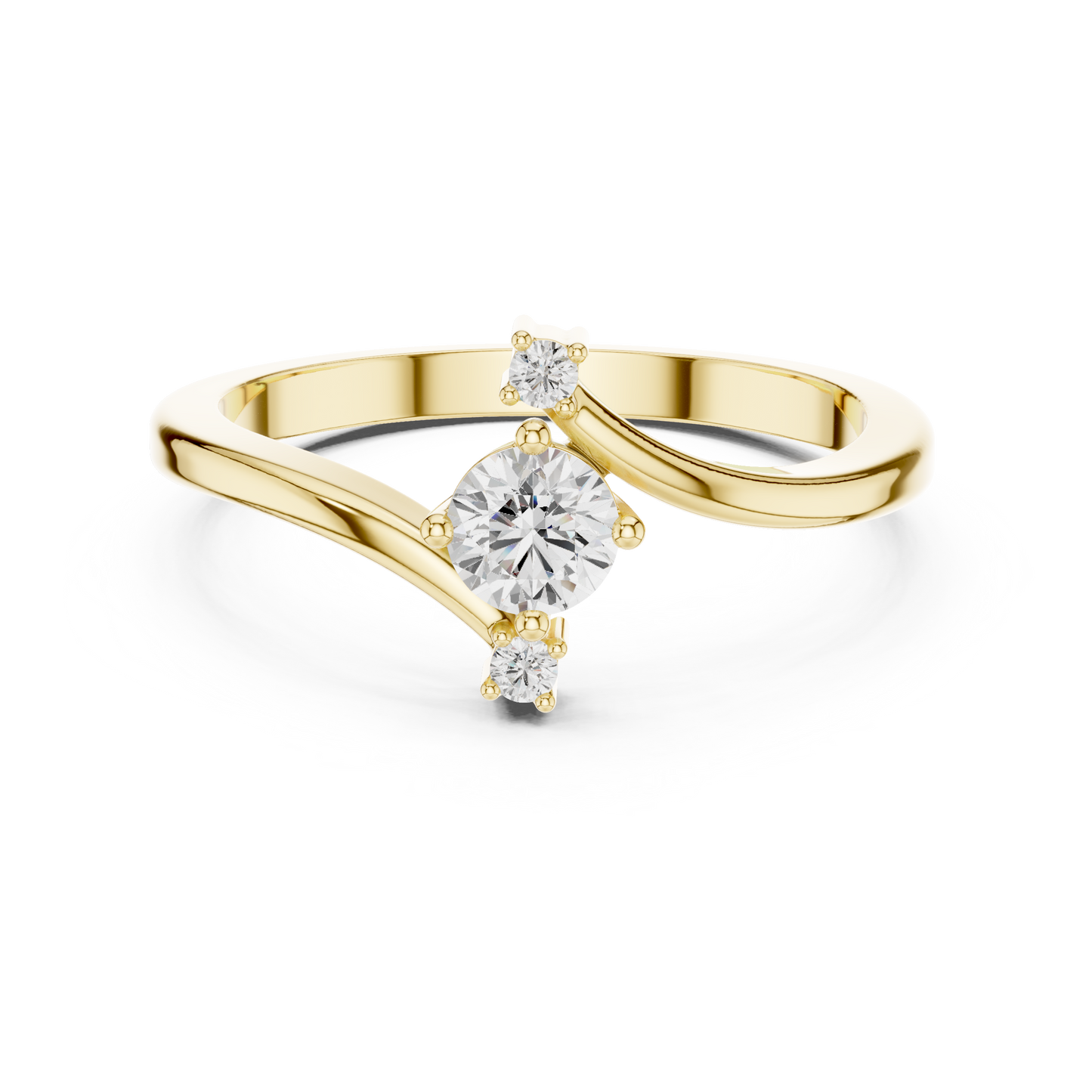 Bypass Three-Stone Diamond Ring | Modern Crossover Setting