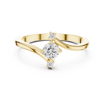 Bypass Three-Stone Diamond Ring | Modern Crossover Setting