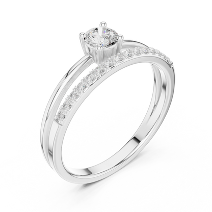 Double Band Diamond Ring Wrap | Prong-Set Diamond Guard