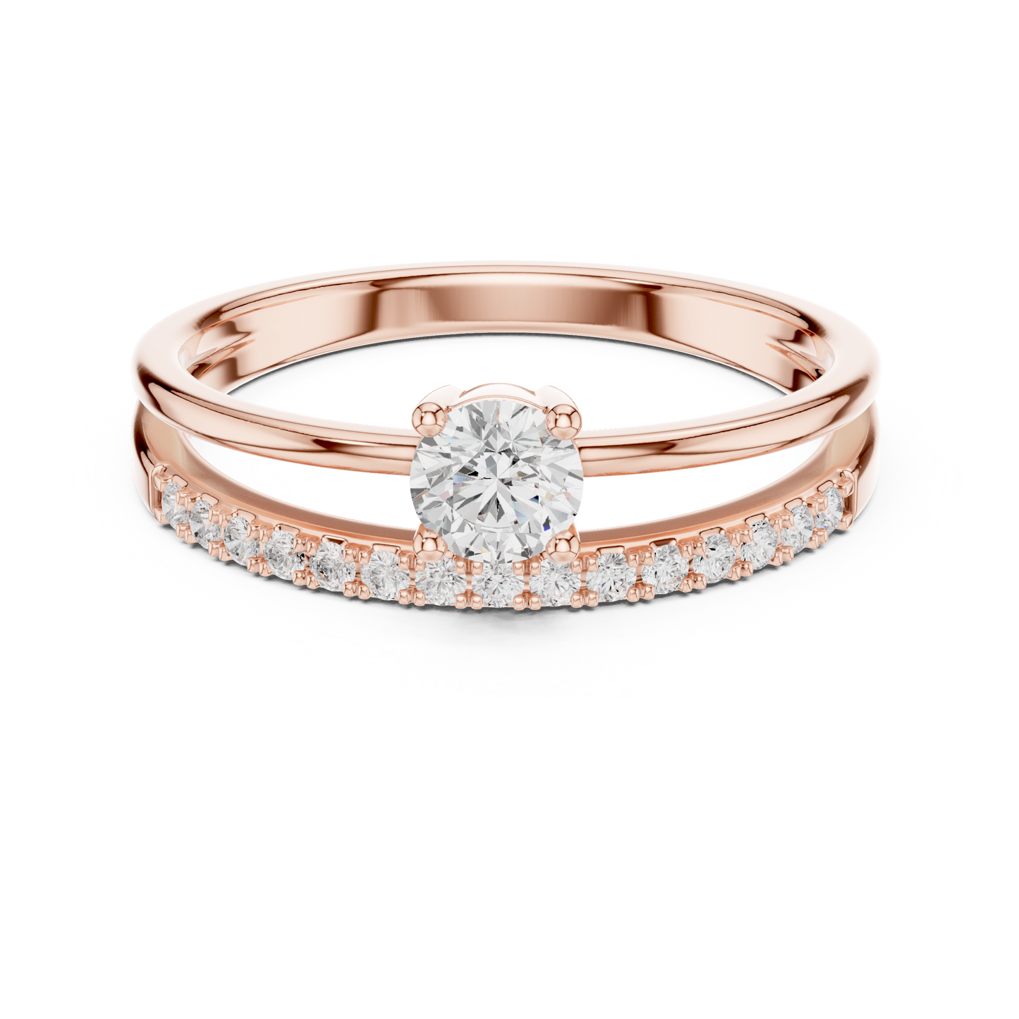 Double Band Diamond Ring Wrap | Prong-Set Diamond Guard