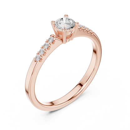 1-Carat Diamond Engagement Ring | White Gold with Pavé Side Stones