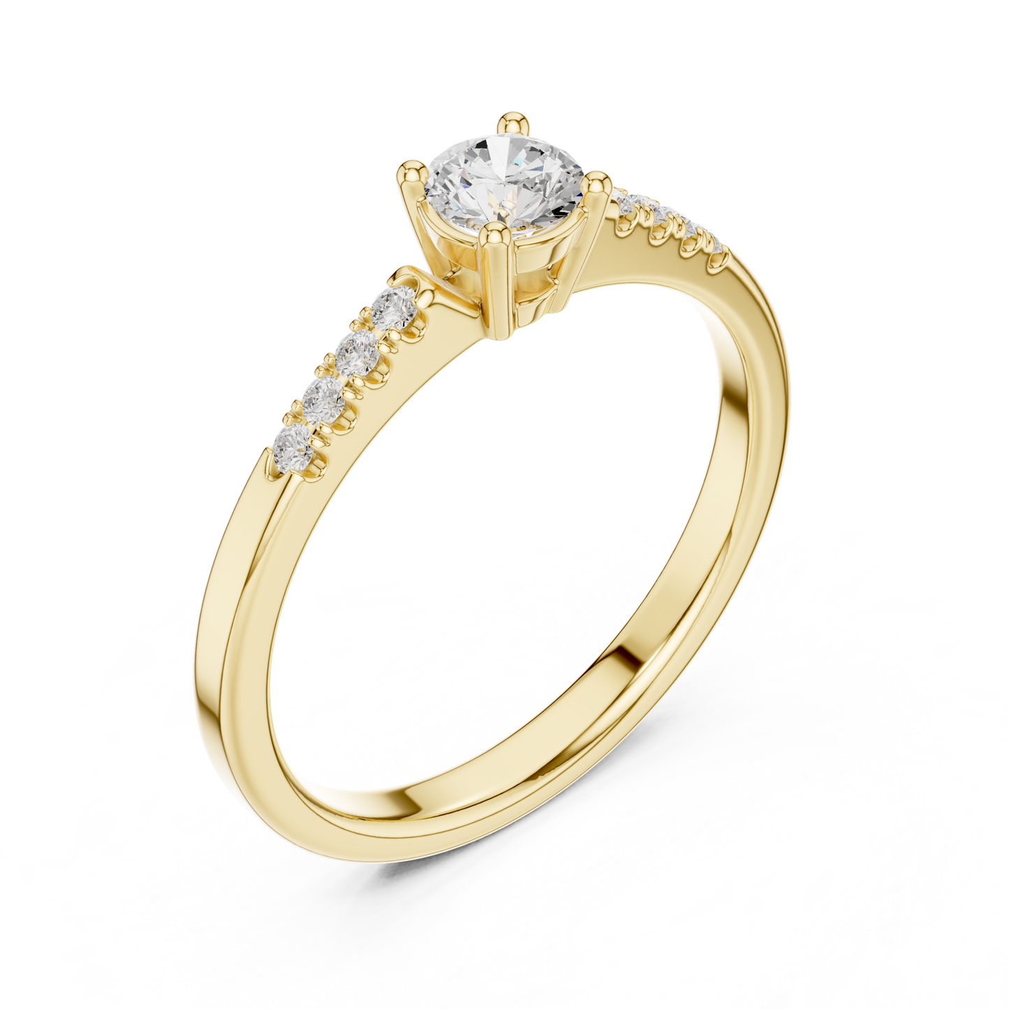 1-Carat Diamond Engagement Ring | White Gold with Pavé Side Stones