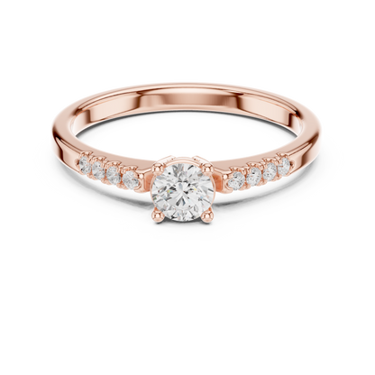 1-Carat Diamond Engagement Ring | White Gold with Pavé Side Stones