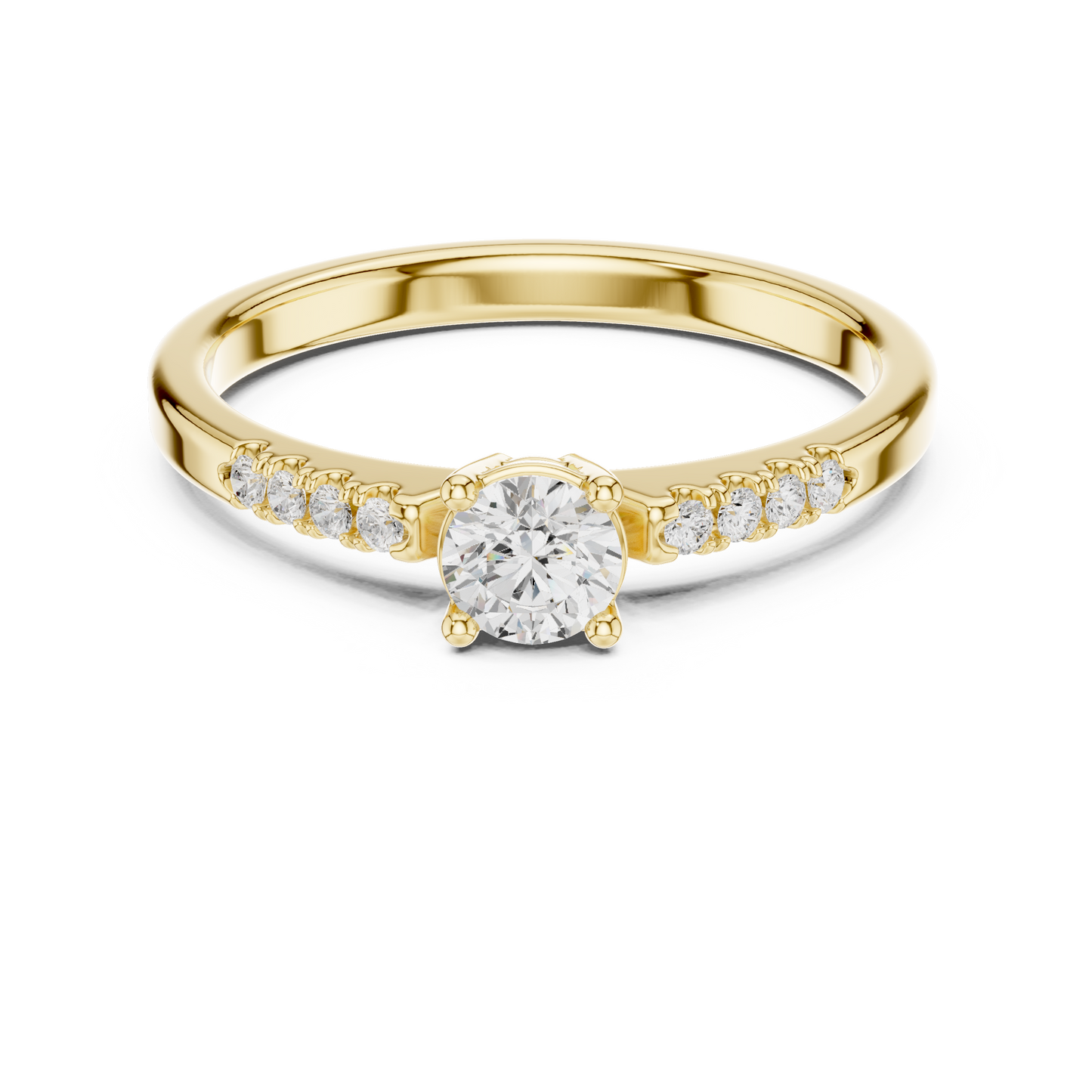 1-Carat Diamond Engagement Ring | White Gold with Pavé Side Stones