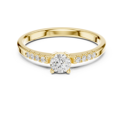 1-Carat Diamond Engagement Ring | White Gold with Pavé Side Stones