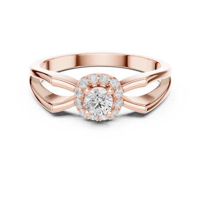 Halo Diamond Engagement Ring | Split-Shank Band