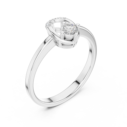 "Two Become One" Horseshoe Wedding Set | Diamond Solitaire with Wrap Ring