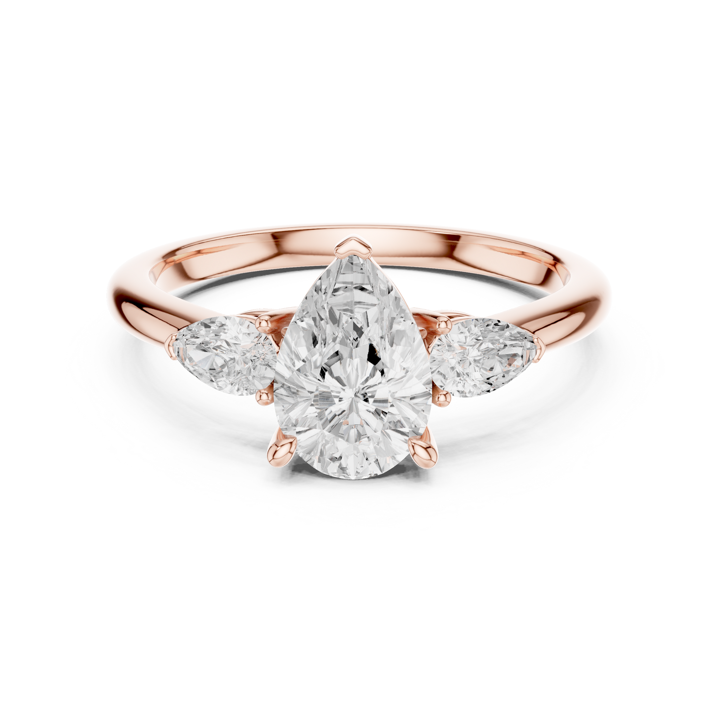 Pear-Shaped Three-Stone Engagement Ring | Lab-Grown Diamond Center