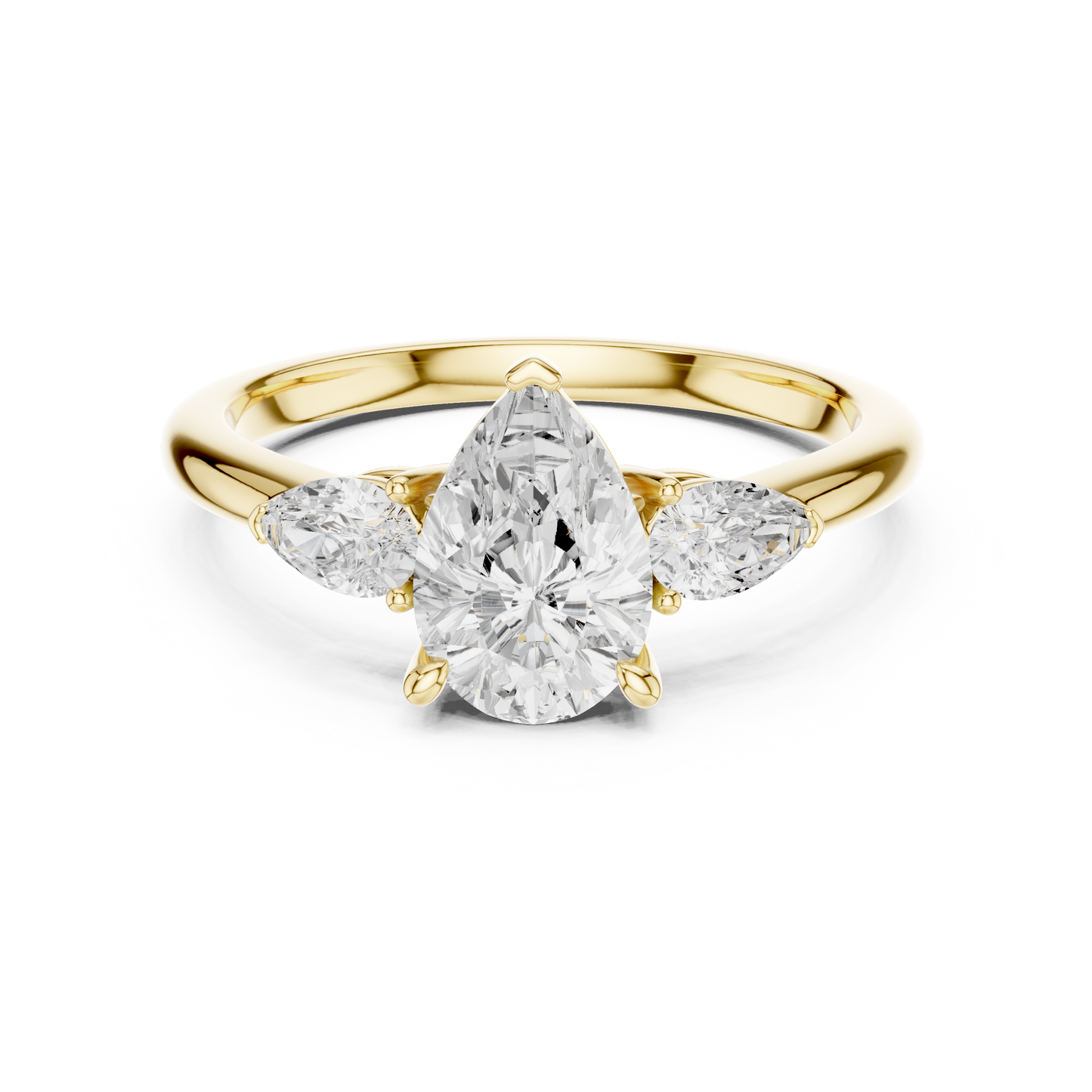 Pear-Shaped Three-Stone Engagement Ring | Lab-Grown Diamond Center