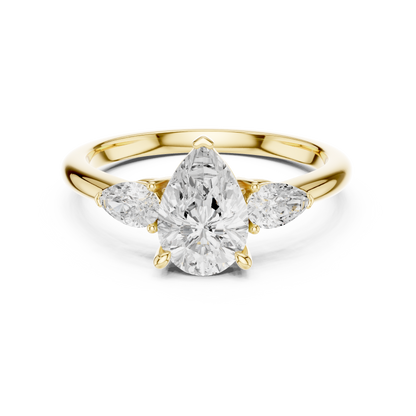 Pear-Shaped Three-Stone Engagement Ring | Lab-Grown Diamond Center