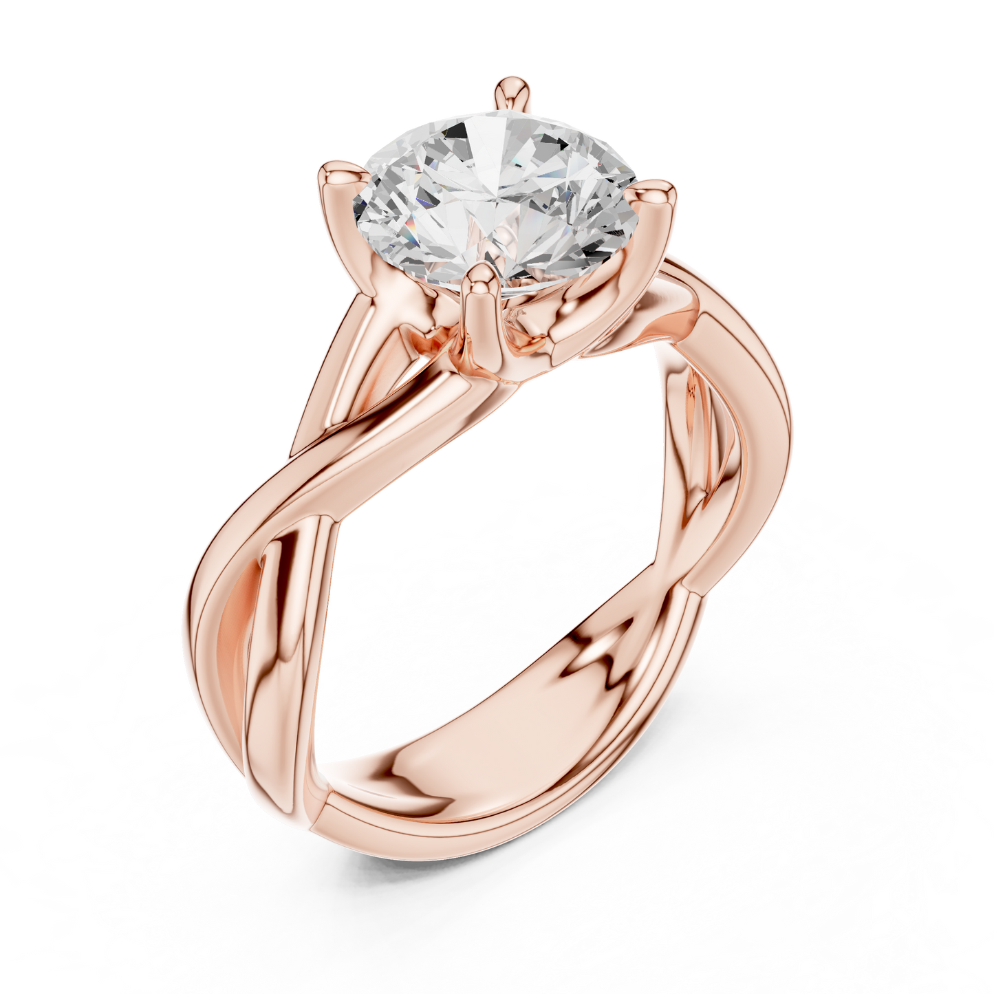 Carmela Open-Twist Solitaire Engagement Ring | Modern Elegant Design
