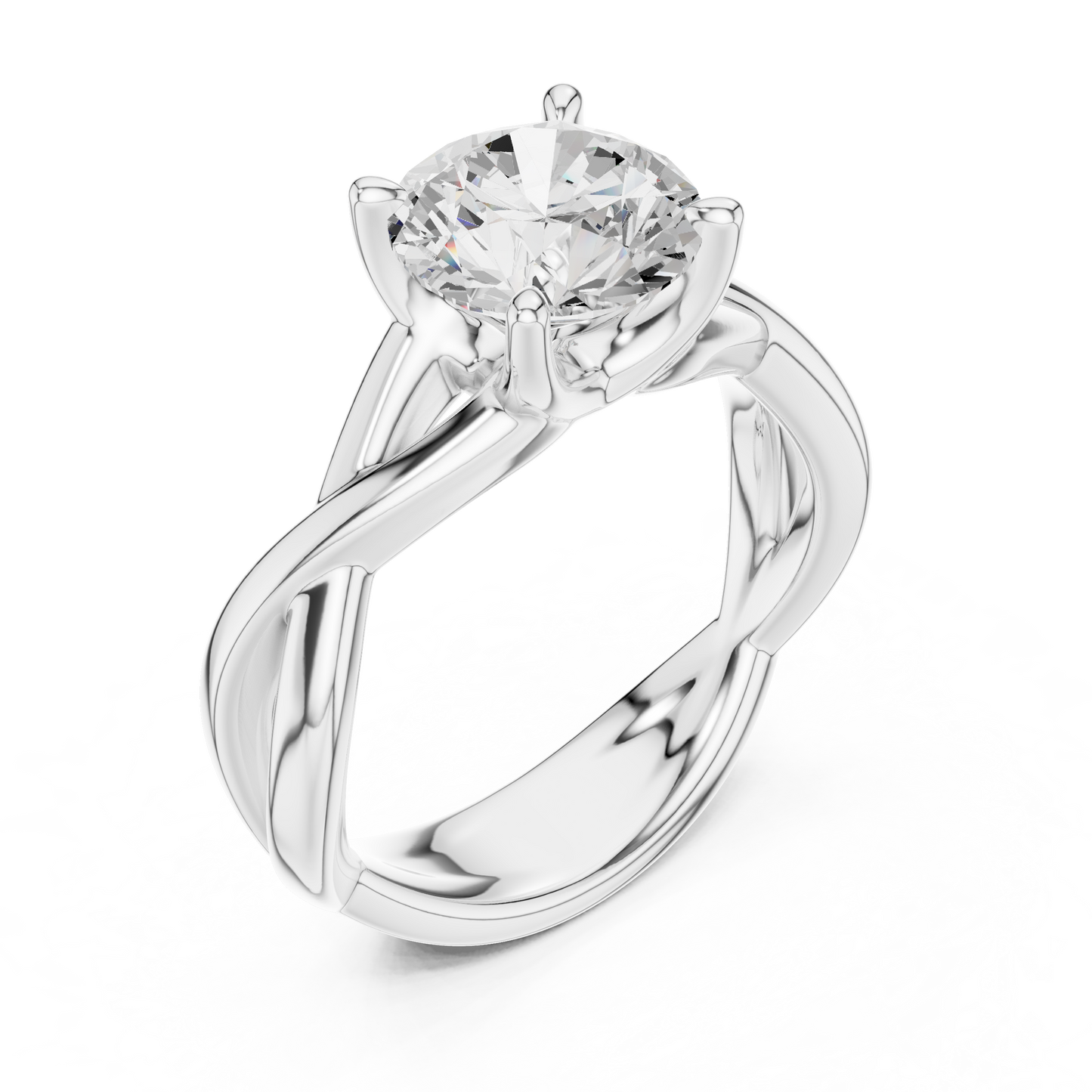 Carmela Open-Twist Solitaire Engagement Ring | Modern Elegant Design