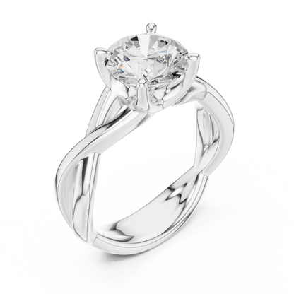 Carmela Open-Twist Solitaire Engagement Ring | Modern Elegant Design