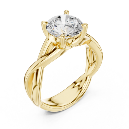 Carmela Open-Twist Solitaire Engagement Ring | Modern Elegant Design