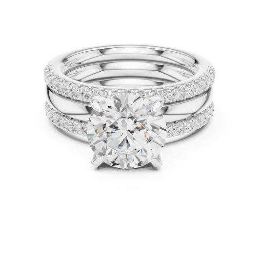 Lab-grown diamond engagement ring in 935 silver

White gold solitaire engagement ring featuring lab-grown diamond

Modern women’s engagement ring with sparkling lab-grown diamond