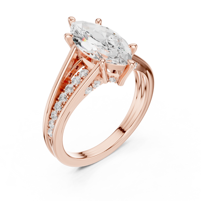 Marquise-Cut Diamond Engagement Ring | Elegant Solitaire Design