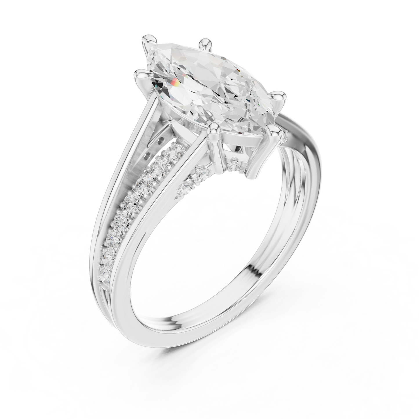 Marquise-Cut Diamond Engagement Ring | Elegant Solitaire Design