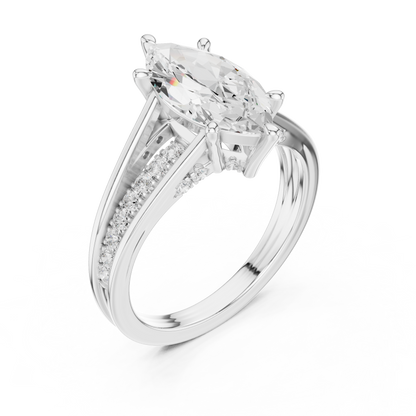 Marquise-Cut Diamond Engagement Ring | Elegant Solitaire Design