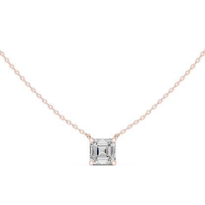 Asscher-Cut Diamond Solitaire Pendant Necklace | Timeless Elegance