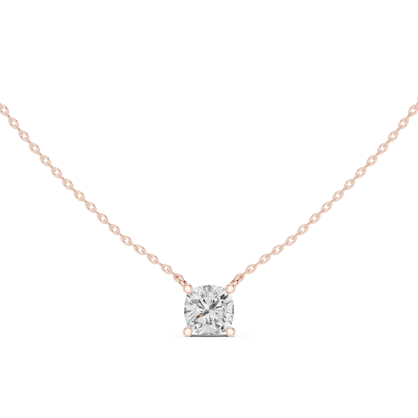 Cushion-Cut Solitaire Diamond Pendant Necklace | Timeless Elegance