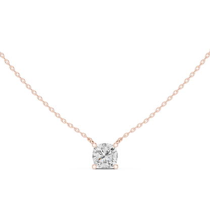 Cushion-Cut Solitaire Diamond Pendant Necklace | Timeless Elegance