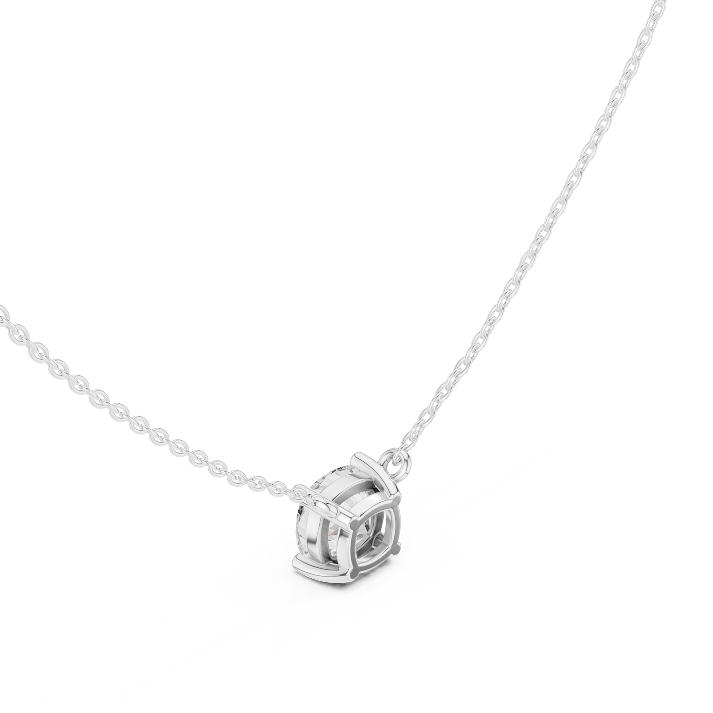 Cushion-Cut Solitaire Diamond Pendant Necklace | Timeless Elegance