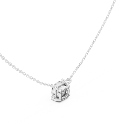 Cushion-Cut Solitaire Diamond Pendant Necklace | Timeless Elegance