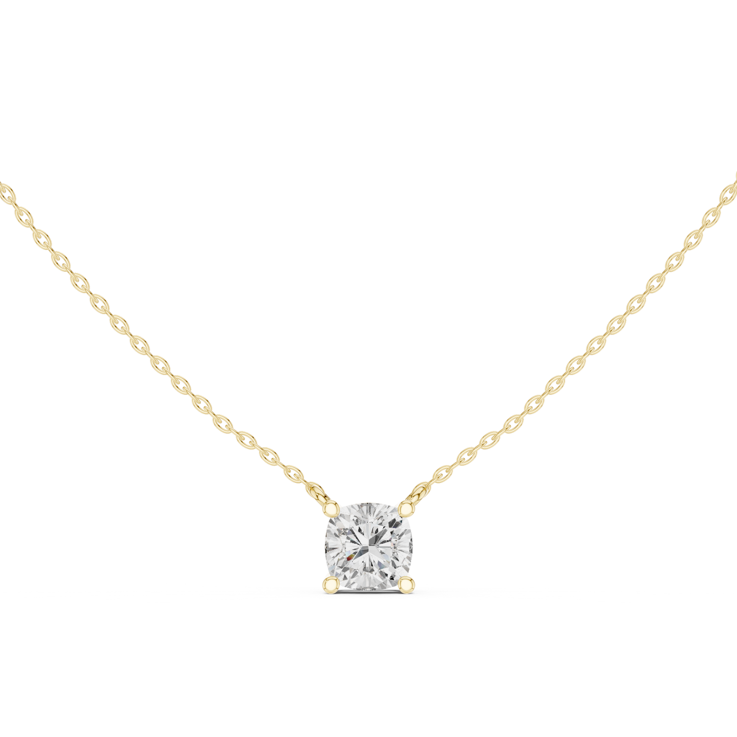 Cushion-Cut Solitaire Diamond Pendant Necklace | Timeless Elegance
