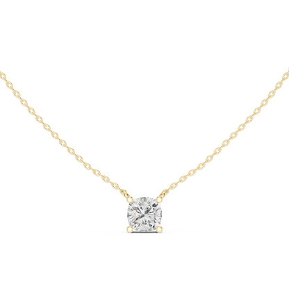 Cushion-Cut Solitaire Diamond Pendant Necklace | Timeless Elegance